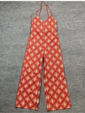 ZARA Diamond-Print Wide-Leg Jumpsuit